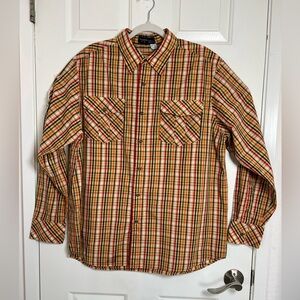 Rocawear Men's Plaid Button Down Shirt‎ - Red, Yellow, Black
